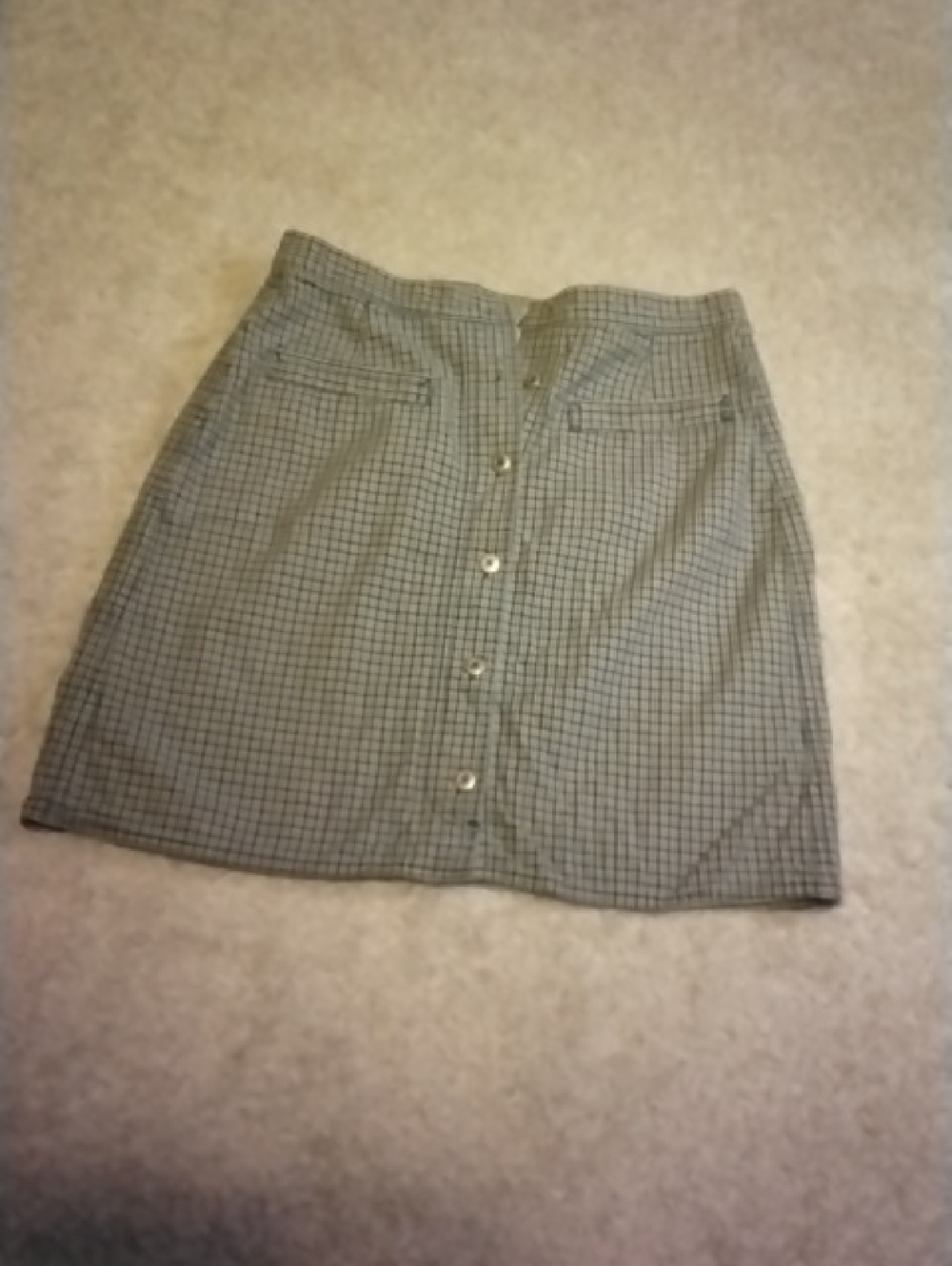 Liz Claiborne Gray Plaid Button-Front Mini Skirt